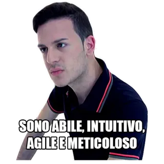 🕵 SONO ABILE, INTUITIVO, AGILE E METICOLOSO мужчина, портрет, итальянский, умный, интуитивный, гибкий, тщательный whatsapp sticker