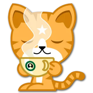 ☕ Katze, Kaffee, Starbucks, süß, Tier, Getränk whatsapp sticker