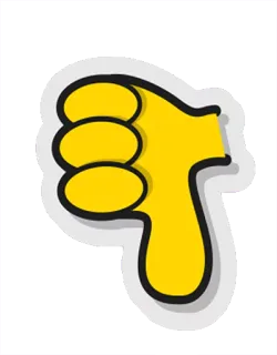 👎 Nul, Pouce vers le bas, Négatif, Mauvais, Émoji, Geste telegram sticker
