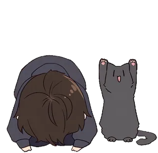 🙏 chat, animé, dessin animé, mignon, drôle, personne telegram sticker