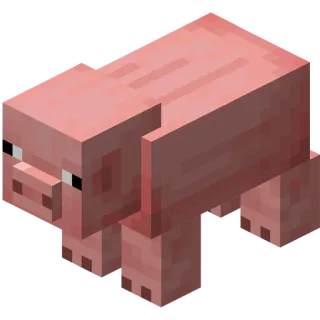 🐖 Minecraft cochon, minecraft, animal, jeu, pixelisé whatsapp sticker