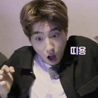 🌙 띠용 coreano, surpreso, meme, reação, 띠용 telegram sticker