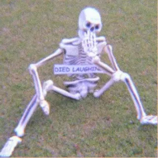 🦴 DIED LAUGHING 骸骨, ユーモア, 面白い, 死, 笑い telegram sticker