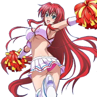 🎊 Anime, Líder de torcida, Cabelo ruivo, Feminino, Fan service telegram sticker