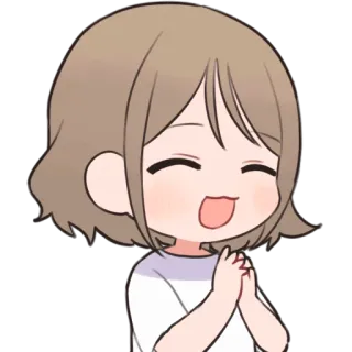 😀 аниме, мультфильм, девушка, счастливая, взволнованная telegram sticker