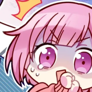 😰 anime, cartoon, girl, pink hair, kawaii, project sekai whatsapp sticker
