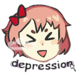 🧡 depression triste, emocional, desenho animado, anime, saúde mental, depressão telegram sticker