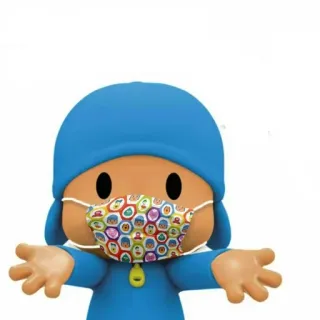 💙 Pocoyo Мультфильм, Персонаж, Маска, Здоровье, Pocoyo telegram sticker
