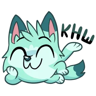 👏 Dessin animé, Mignon, Loup, Couché, Joyeux, Autocollant telegram sticker