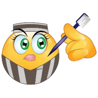 😢 Gefängnis, Knast, Gefangener, Zahnbürste, Uniform, Emoji telegram sticker