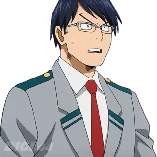 😲 Tenya Iida My Hero Academia Anime, Personaggio, Occhiali, Serio, Studente, My Hero Academia telegram sticker
