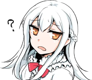 😧 ? Аниме, Вопрос, В замешательстве, Девушка, Манга, Мило telegram sticker