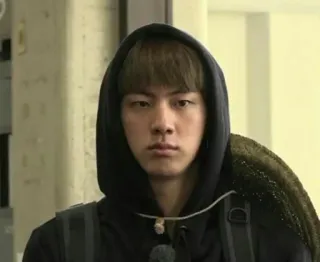 😐 Jin 人, 男人, 韩国人, 亚洲人, 歌手, 艺术家, Jin, BTS telegram sticker