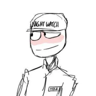 ☺️ NIGHT WATCH nachtwacht, beveiliging, personage, schets telegram sticker