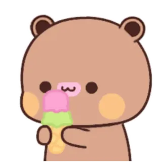 🍦 หมี, ไอศกรีม, น่ารัก, การ์ตูน, สติกเกอร์, ของหวาน telegram sticker