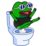 🚽 Pepe the Frog pepe, ếch, meme, hoạt hình, nhà vệ sinh, vui nhộn whatsapp sticker