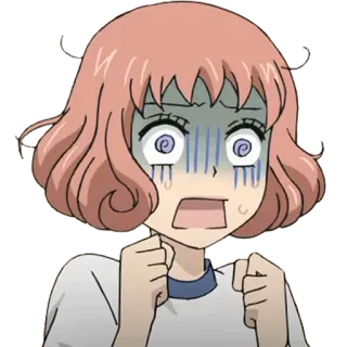 😰 anime, scioccato, panico, spaventato, cartone animato telegram sticker