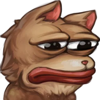😞 Pepe เปเป้, กบ, มีม, เศร้า, แมว, สัตว์, วัฒนธรรมอินเทอร์เน็ต telegram sticker