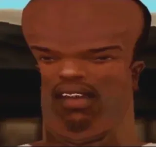 😯 CJ Grand Theft Auto: San Andreas CJ, Grand Theft Auto, San Andreas, игра, видеоигра, персонаж telegram sticker