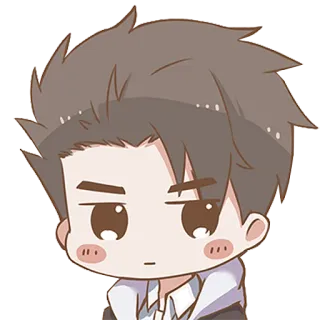 😐 cartoon, sticker, boy, male, cute, portrait telegram sticker