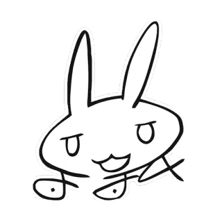 ☠️ coelho, desenho animado, animal, adesivo, fofo telegram sticker