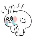 😭 kelinci, kartun, imut, menangis, karakter whatsapp sticker