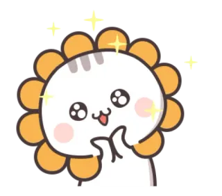 🤩 cute, cartoon, adorable, kawaii, flower, sparkly whatsapp sticker