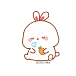 😑 coelho, fofo, sonolento, cenoura, animal, desenho animado, kawaii telegram sticker