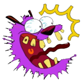 😯 Courage the Cowardly Dog Dessin animé, Chien, Effrayé, Drôle, Courage, Courage le chien froussard, Animé telegram sticker