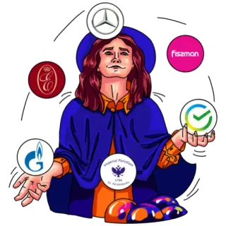 😎 fisamon Giocoleria, Aziende, Loghi, Marchi telegram sticker