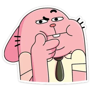 🤔 Richard Watterson The Amazing World of Gumball desenho animado, animado, coelho, pai, pensando telegram sticker