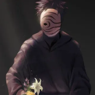 💔 Tobi Naruto tobi, naruto, anime, character, masked, flowers telegram sticker