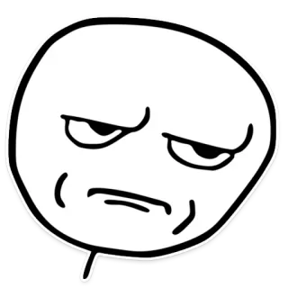 😒 มีม, อินเทอร์เน็ต, สีหน้า, หน้า, Trollface, ตลก, ขำขัน, การ์ตูน telegram sticker