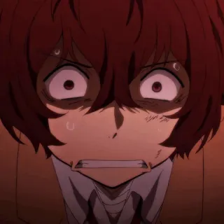 🍃 Anime, verängstigt, Porträt, Charakter, schockiert whatsapp sticker