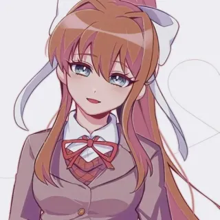 📄 Monika Doki Doki Literature Club Anime, Écolière, Mignon, Jeu, Littérature telegram sticker