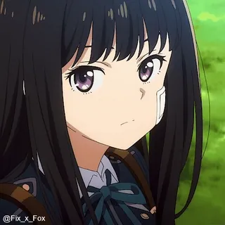 😒 @Fix_x_Fox 动漫, 女孩, 角色, 肖像, 可爱, 漫画 telegram sticker