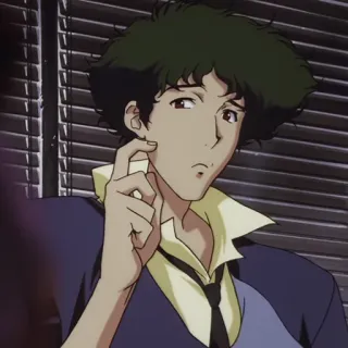 🚬 Spike Spiegel Cowboy Bebop Anime, Spike Spiegel, Cowboy Bebop, Desenho animado, Personagem, Série de TV whatsapp sticker
