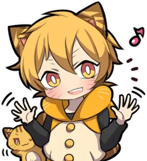 👋 고양이, 애니메이션, 귀여운, 귀여운, 만화, 스티커, 치비, 마스코트 telegram sticker