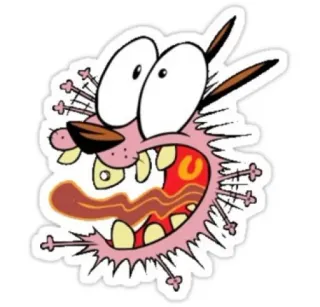 😩 Courage Courage the Cowardly Dog Coragem, o Cão Covarde, desenho animado, cachorro, assustado, Coragem whatsapp sticker