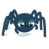 😀 ragno, cartone animato, carino, animale, aracnide telegram sticker
