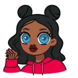 👋 wanita, kartun, potret, perempuan, animasi, gadis whatsapp sticker