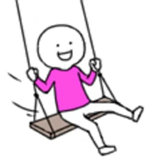 😄 swing, child, stick figure, pink whatsapp sticker