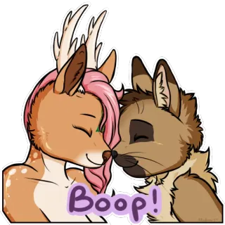 😝 Boop! animali, boop, carino, cervo, lupo, amore whatsapp sticker