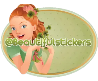 🆔 @Beautifulstickers adesivi, ragazza, trifoglio, bellezza telegram sticker