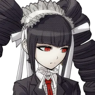 🙁 Celestia Ludenberg Danganronpa Anime, Gothic, Tóc hai chùm, Mắt đỏ telegram sticker