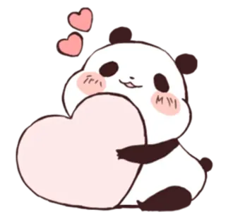 ❤ Panda, Schattig, Hart, Liefde, Dier, Kawaii telegram sticker
