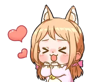 🥰 Chibi, Anime, Kawaii, Neko, Cuori, Carino telegram sticker