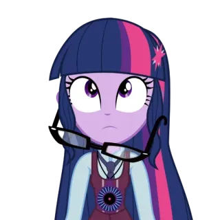 🙄 Twilight Sparkle My Little Pony: Equestria Girls Pony, Reitermädchen, Cartoon, Brille, animiert whatsapp sticker