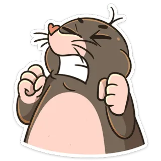😡 モグラ, 漫画, 怒り, 動物, ステッカー, 表情, イライラ telegram sticker