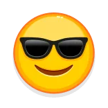 😎 Смайлик, Эмодзи, Солнцезащитные очки, Круто, Смайлик whatsapp sticker